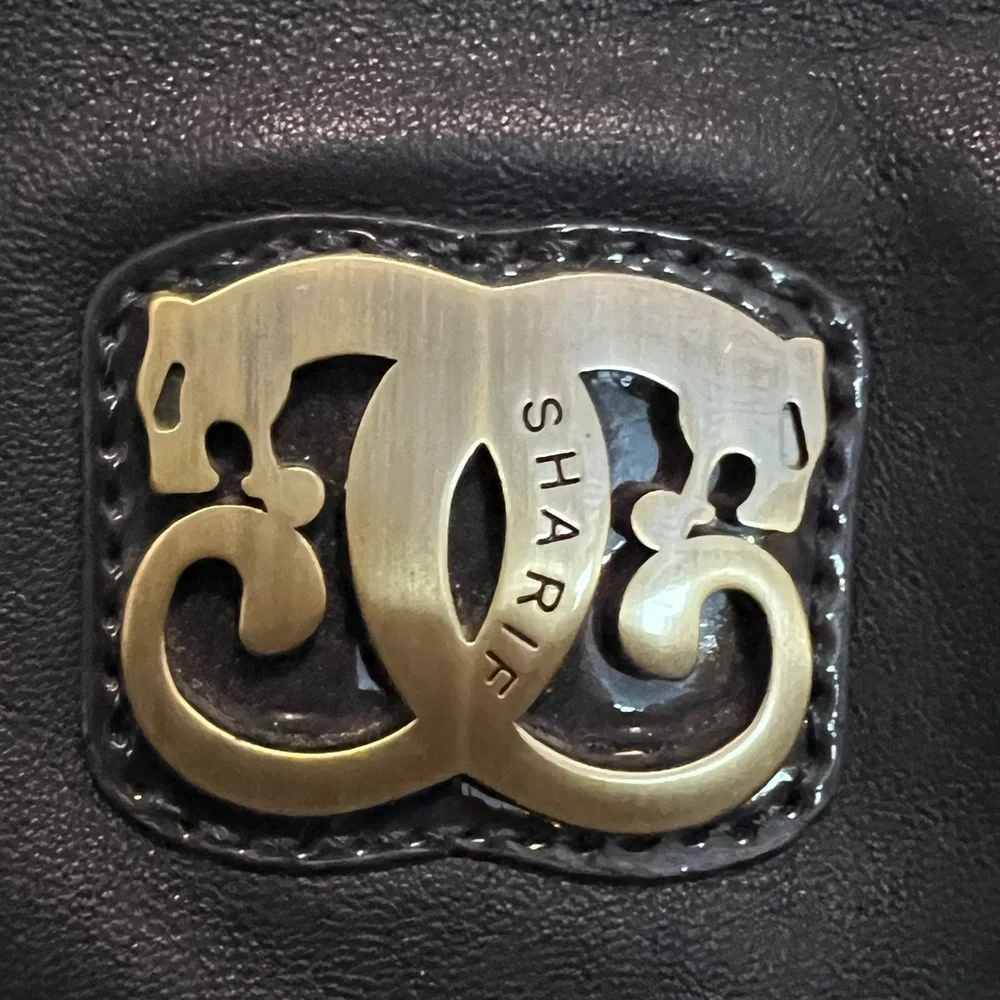 Sharif 1827 navy blue with gold snake skin leather handbag
